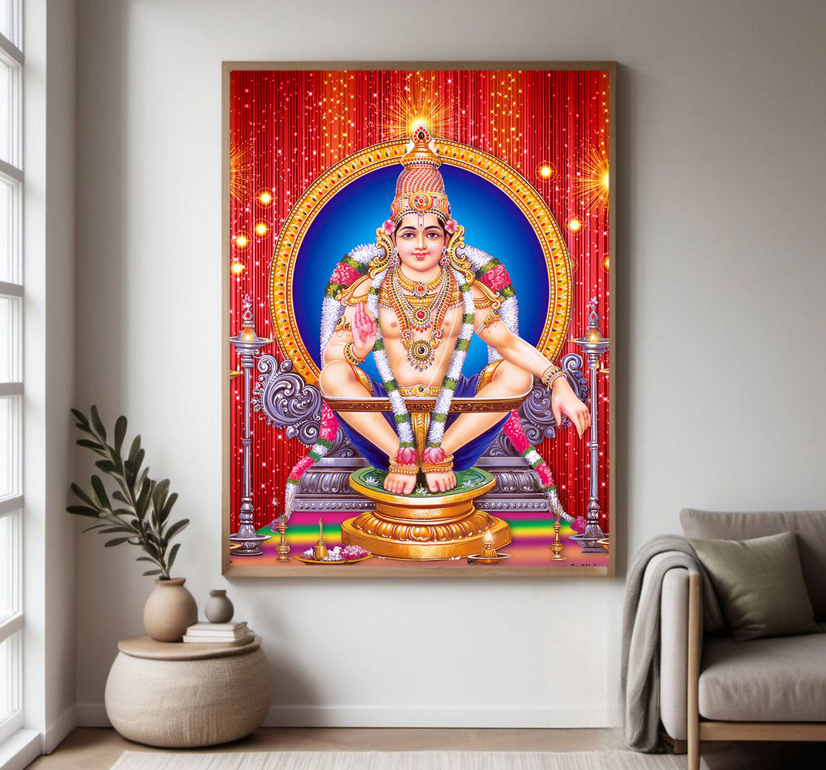 Sabarimala Ayyappan Painting framed wall decor 3