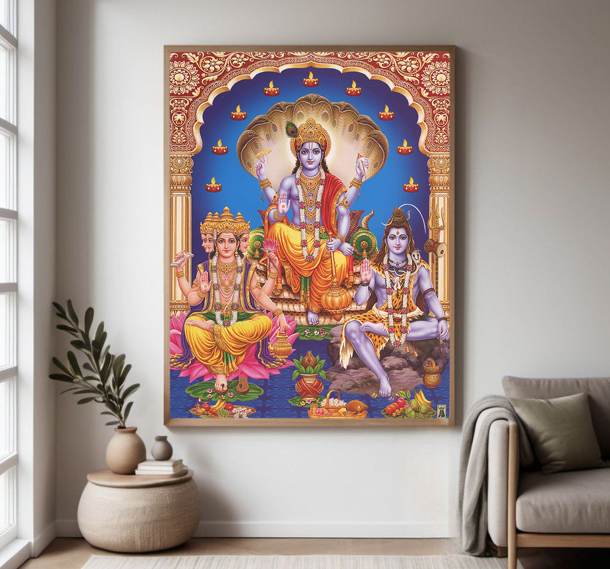Bhrama Vishnu Ganesha (Vintage Collection) Beautiful Digital Print Photo
