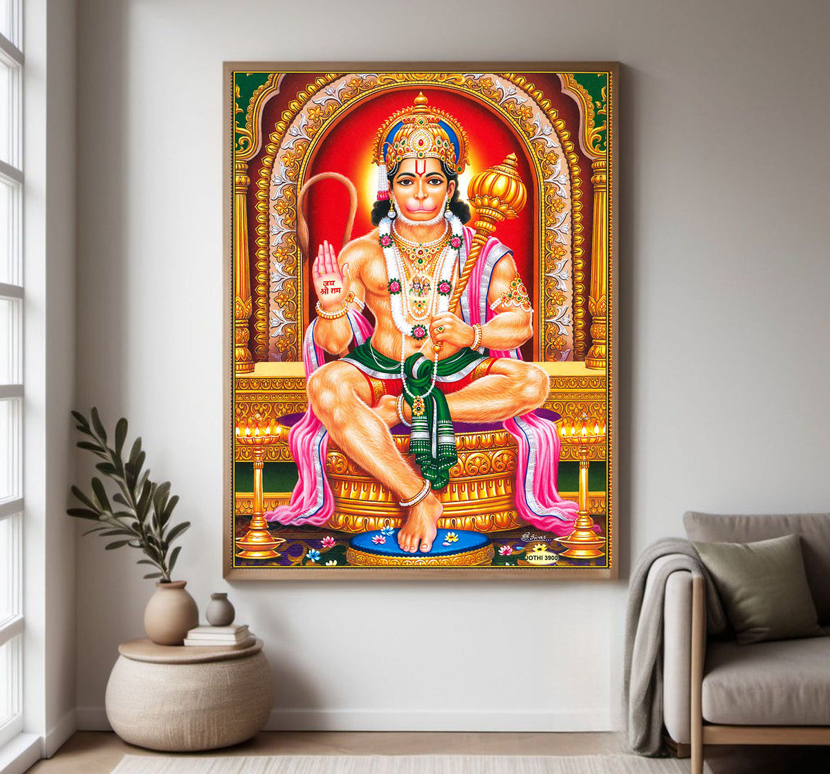 Bajrangbali Religious Photo frame with Acrylic glass for Home Decorative Item