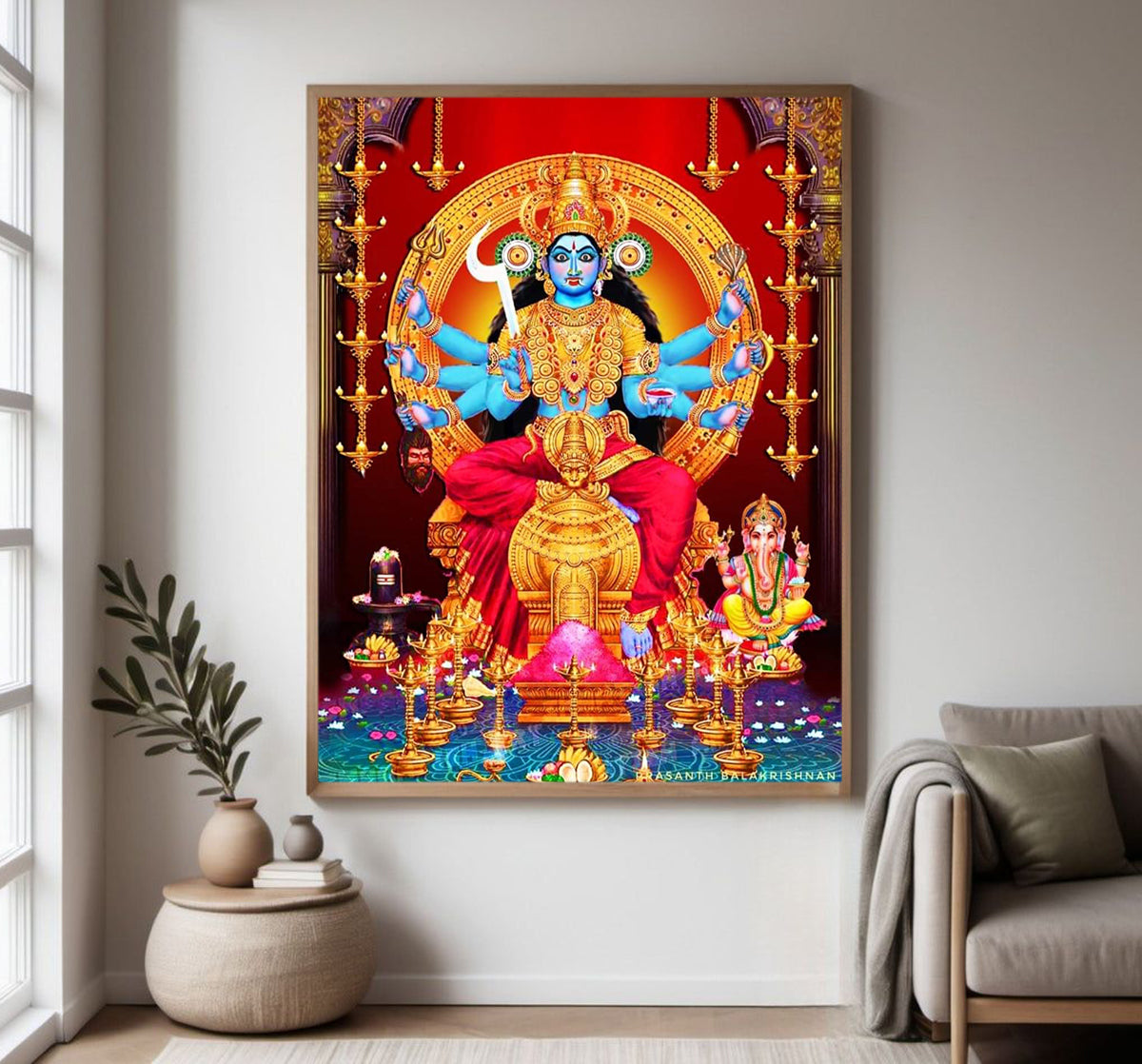 Kodungaloor Bhagavathy  Religious Photo frame with Acrylic glass for Home Decorative Item