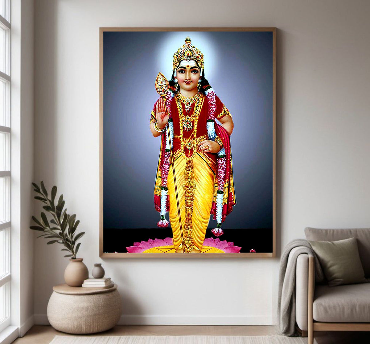 Lord Murugan Religious Photo frame with Acrylic glass for Home Decorative Item