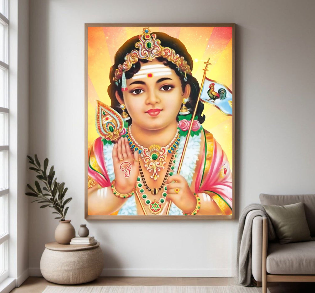 Sri Murugan Religious Photo frame with Acrylic glass for Home Decorative Item