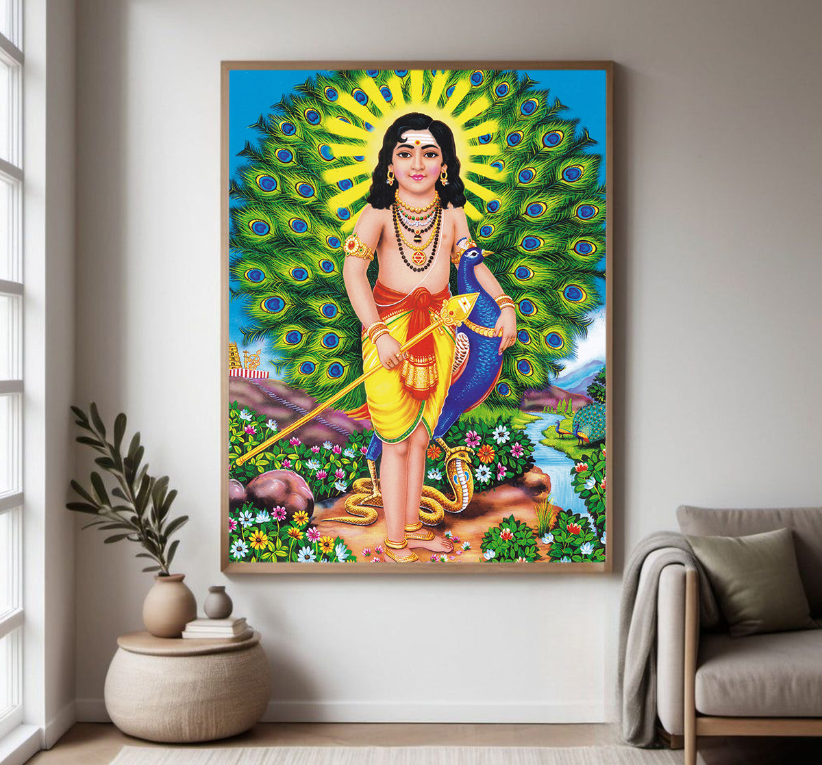 Sri Murugan Religious Photo frame with Acrylic glass for Home Decorative Item