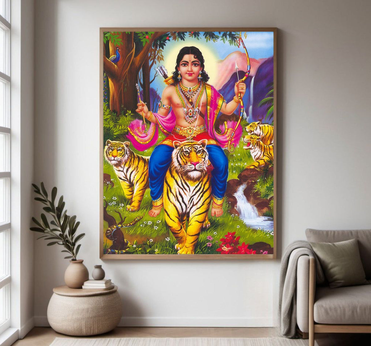 Ayyappan Religious Photo frame with Acrylic glass for Home Decorative Item