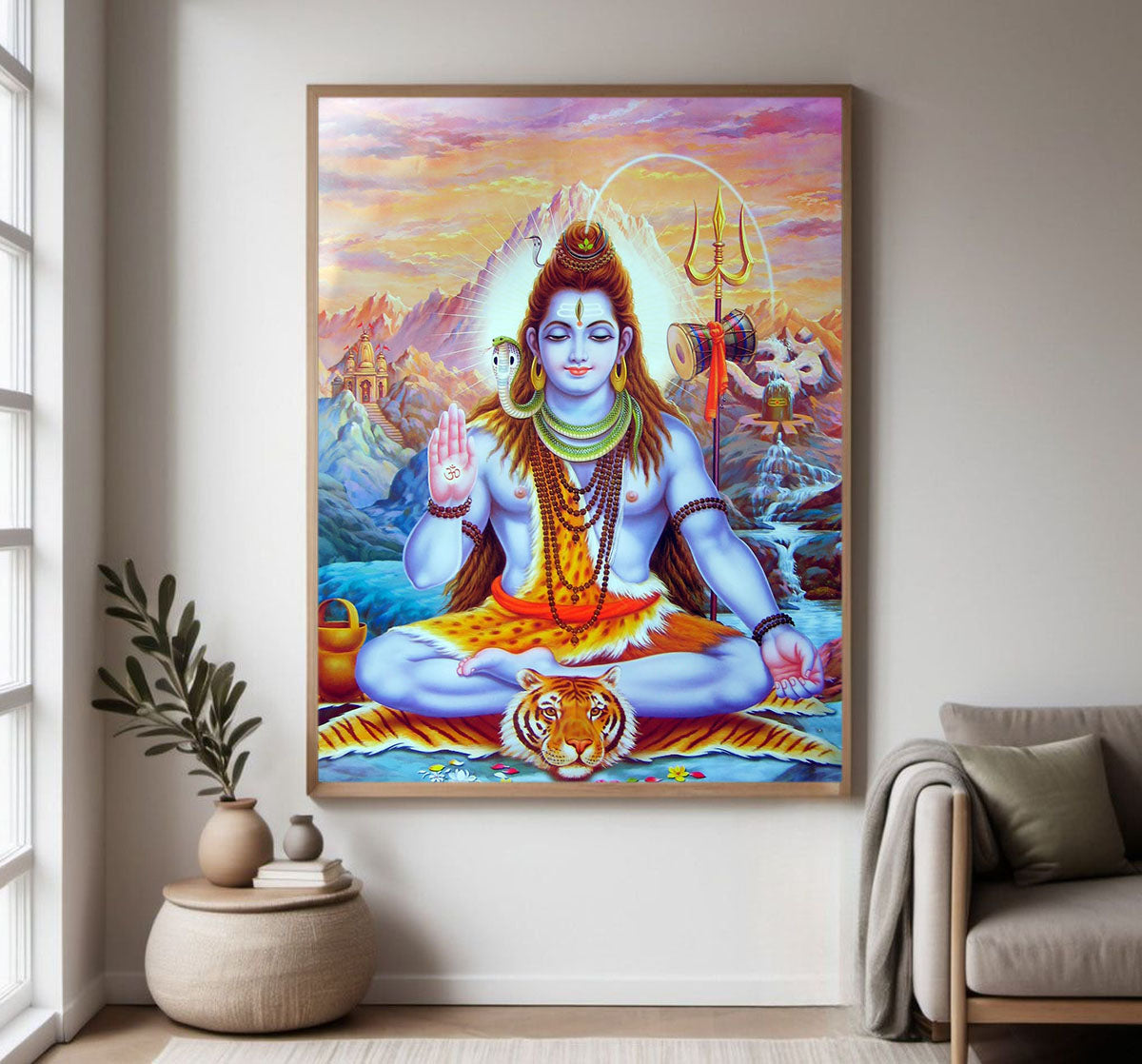 Lord Shiva Religious Photo frame with Acrylic glass for Home Decorative Item