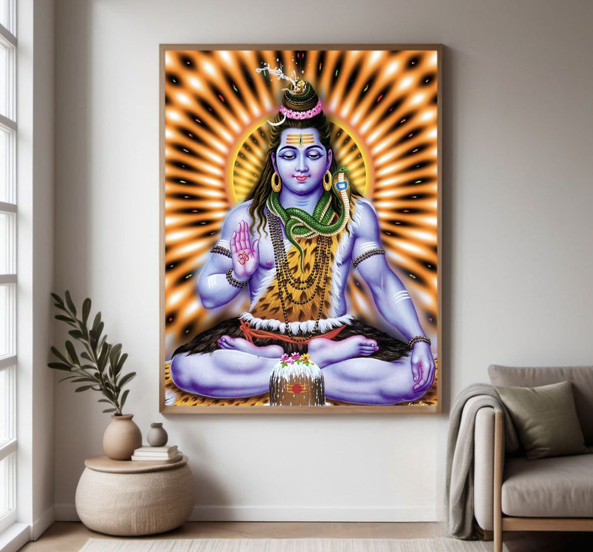 Shiva Religious Photo frame with Acrylic glass for Home Decorative Item