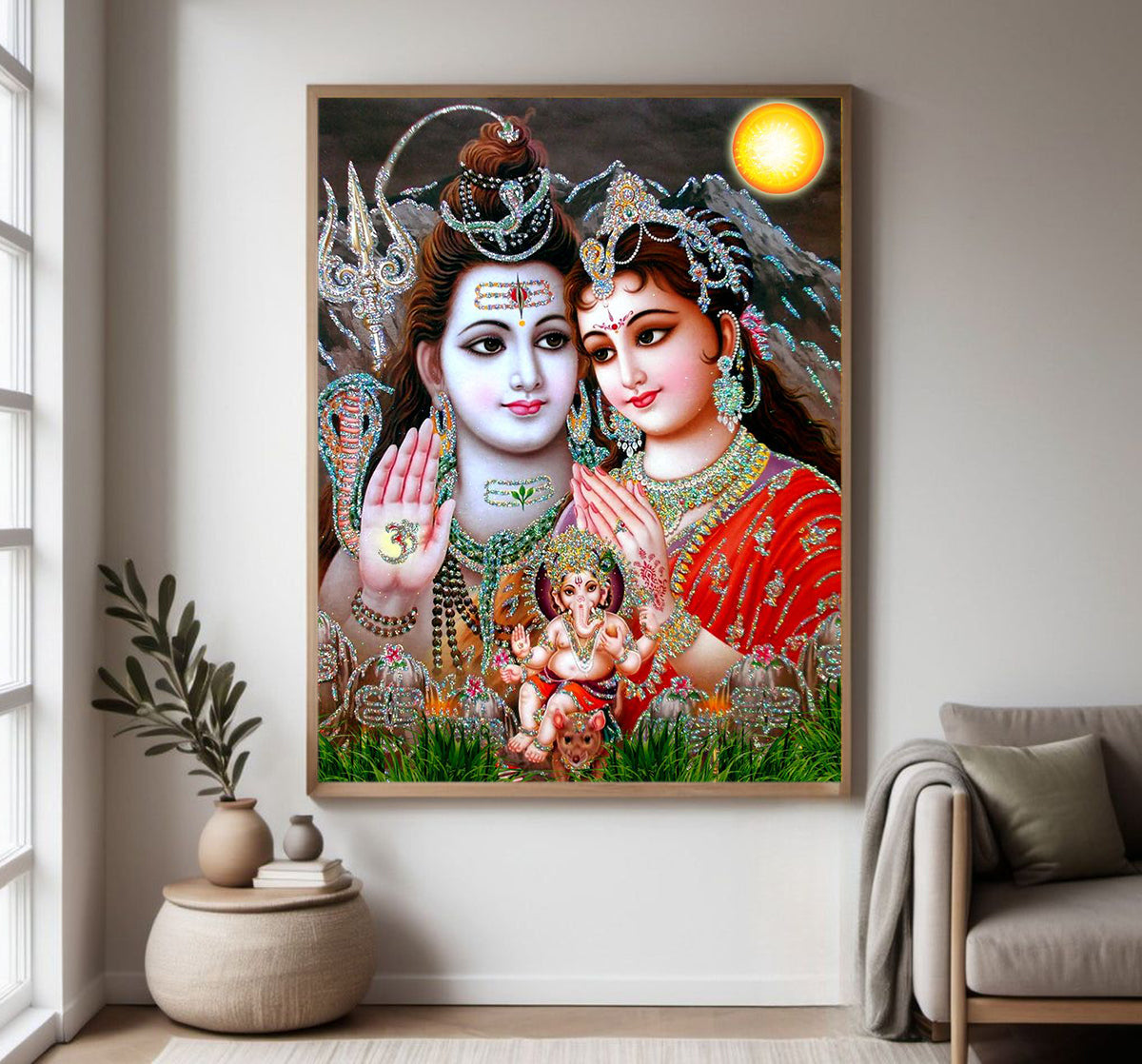 Lord Shiva Religious Photo frame with Acrylic glass for Home Decorative Item
