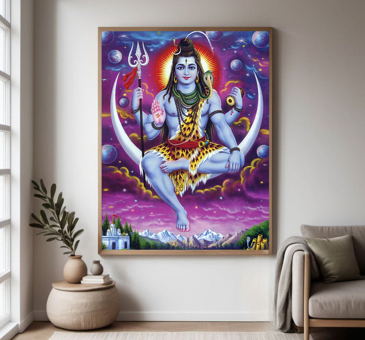 Lord Shiva Religious Photo frame with Acrylic glass for Home Decorative Item