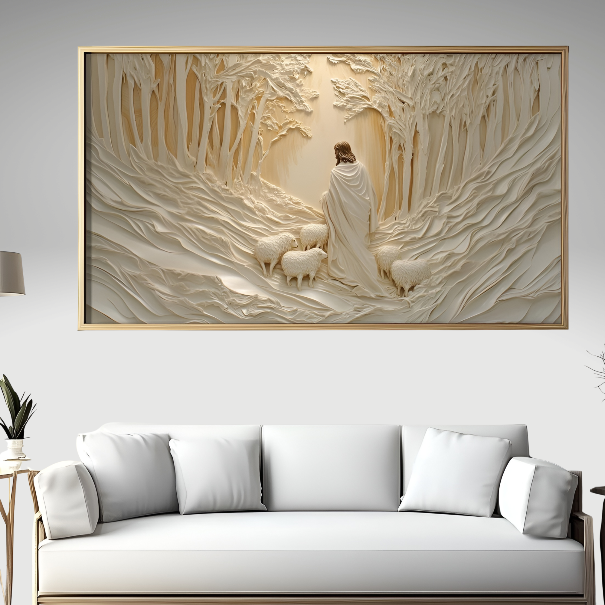 Jesus good shaperd premium quality acrylic framed wall decor for home or prayer unit