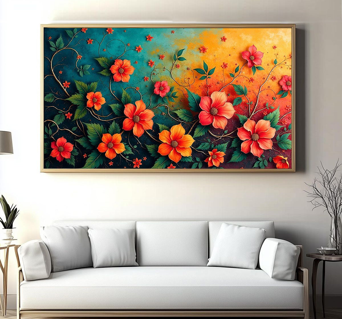 Best wall decor photo frames with floral flower design latest