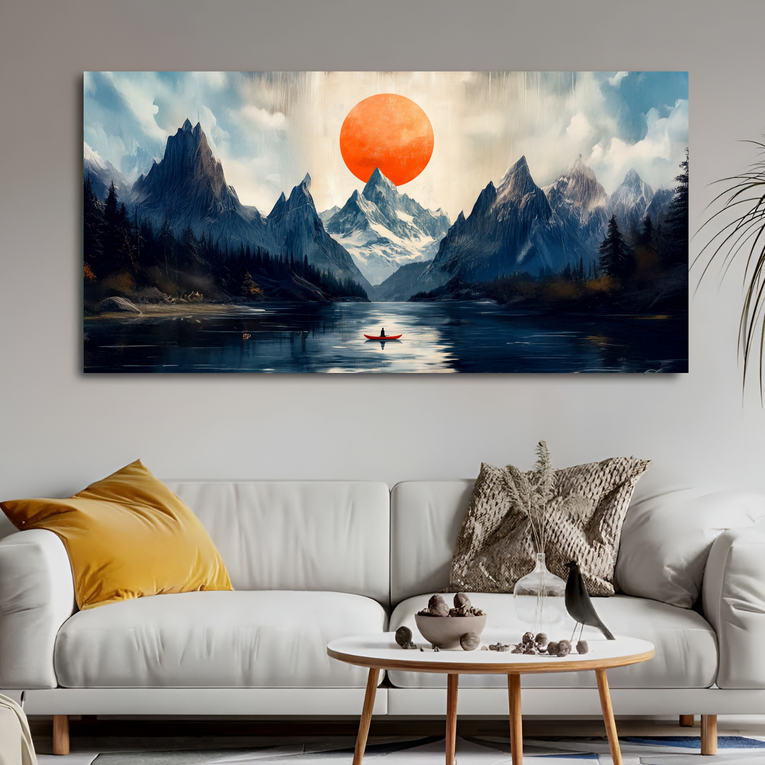Mountain with sun Best wall decor hd Acyrlic frames