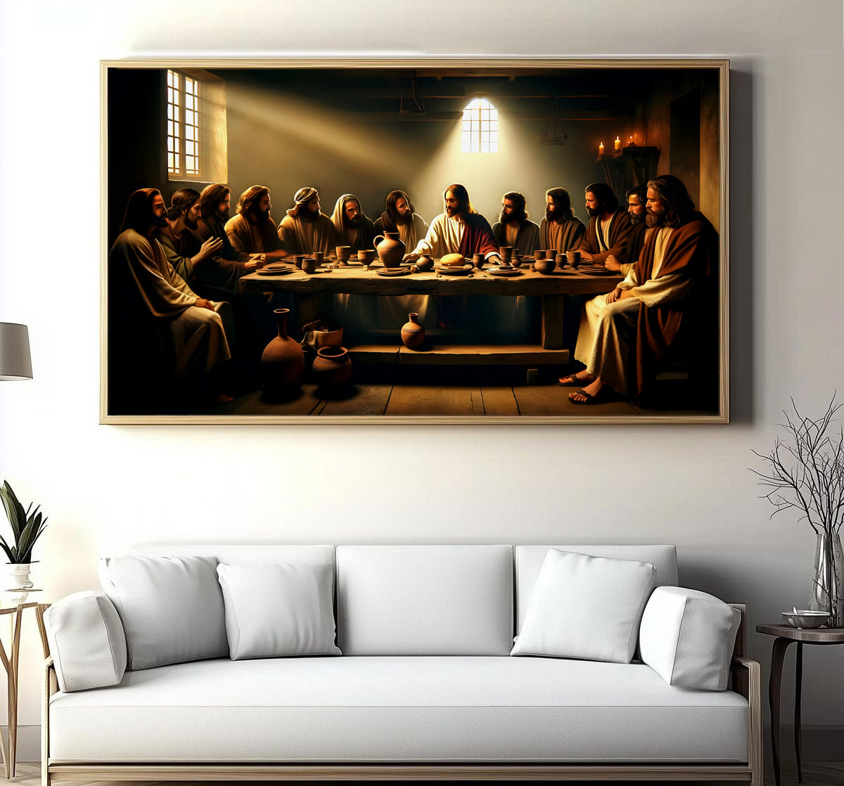 Last supper of jesus christ premium quality acrylic framed decor for home latest design landscape latest 3