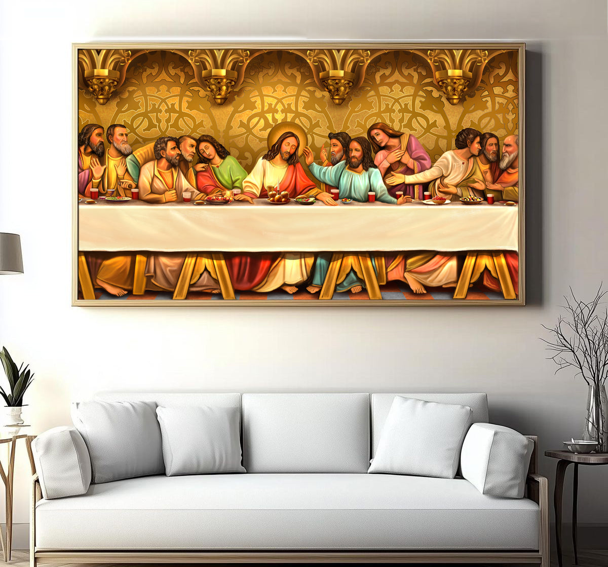Last supper of jesus christ premium quality acrylic framed decor for home latest design landscape latest 4