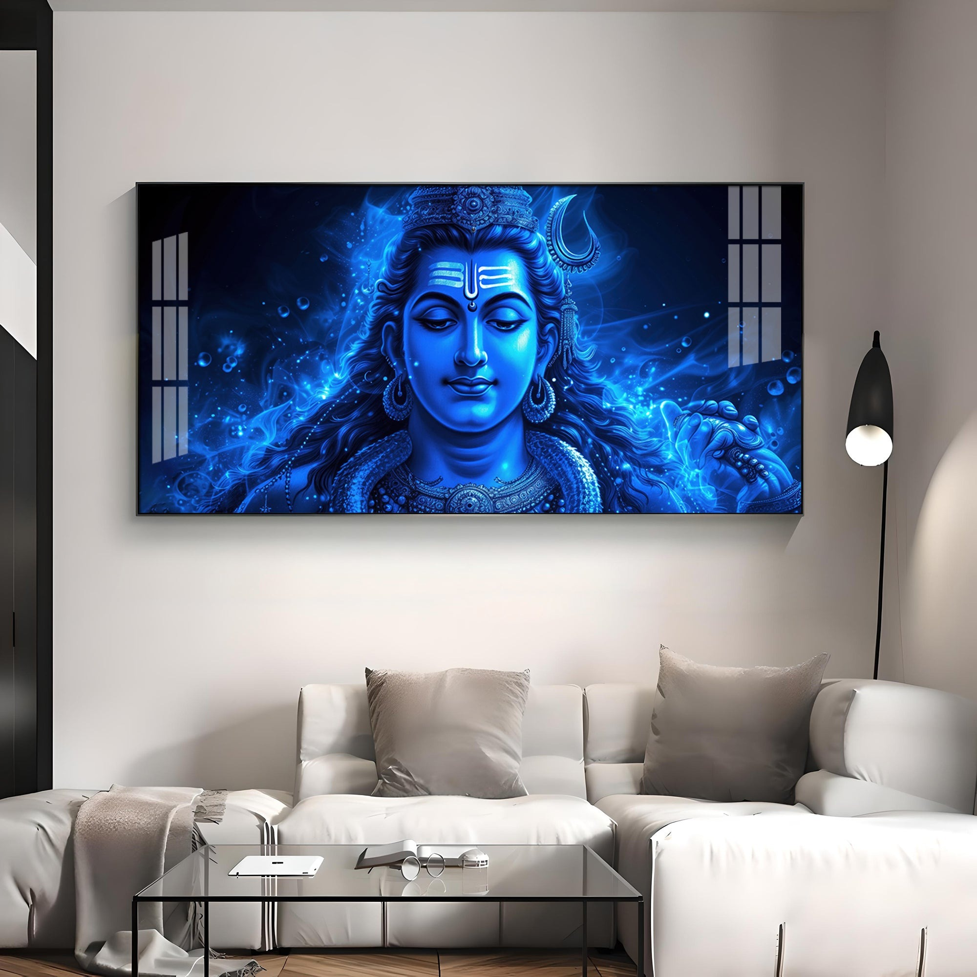 Lord Siva premium quality acrylic framed wall decor for home or prayer unit