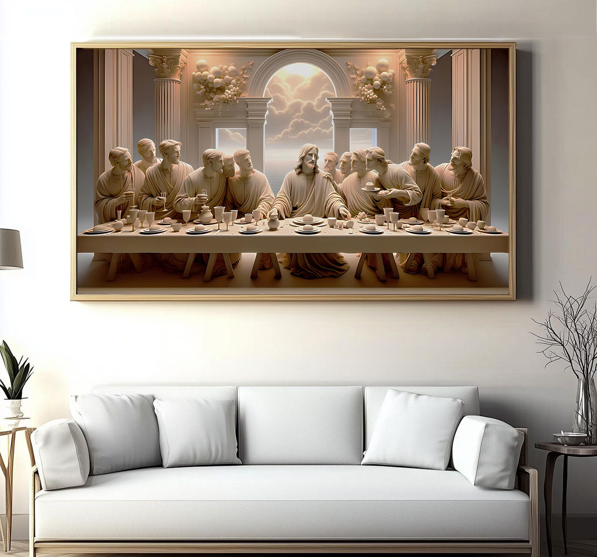 Last supper of jesus christ premium quality acrylic framed decor for home latest design landscape latest 1