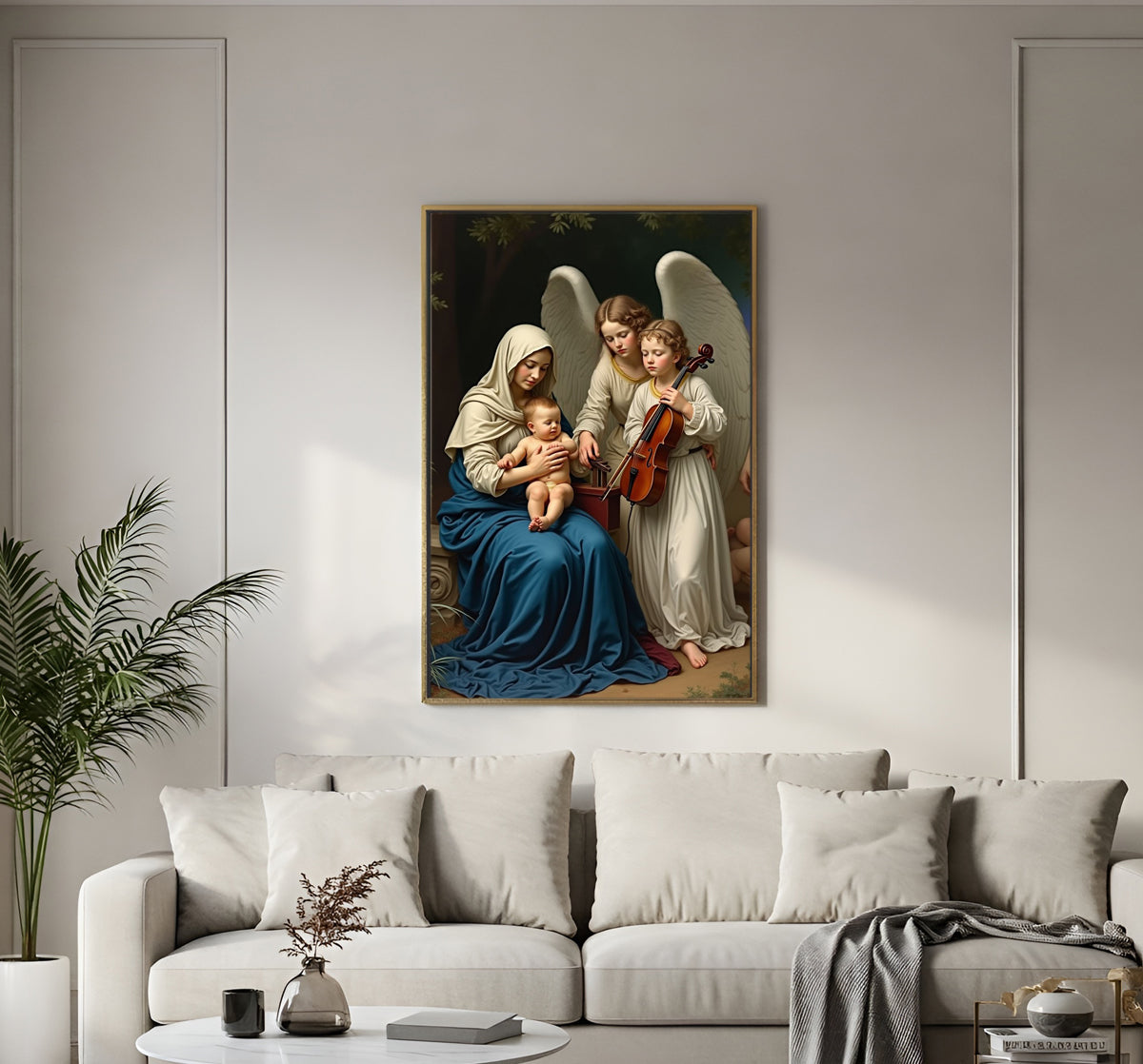Holy mary with angels hd Acrylic  wall photo frames